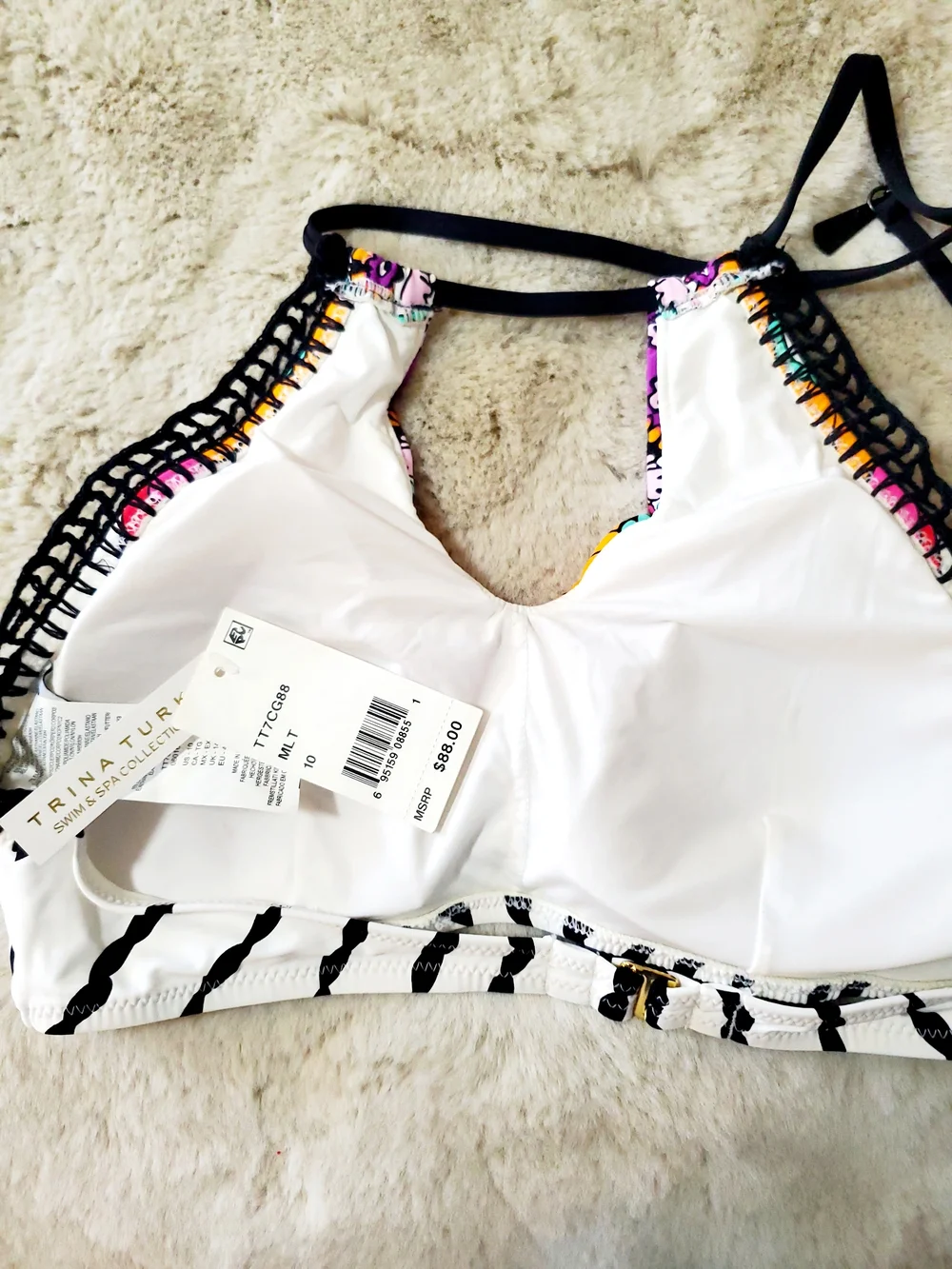 Trina Turk 3-Piece Bikini Set 2 Tops + Bottom 2 NWT & EUC Resort Swim Size 10
